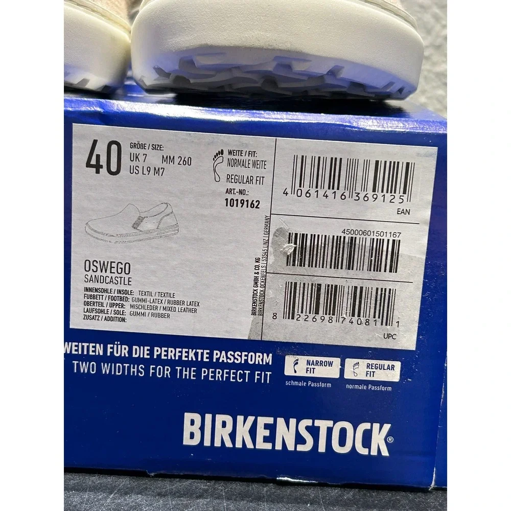 Birkenstock Oswego Textile Suede Sandcastle Beige 40 EU L9 M7 Womens Mens